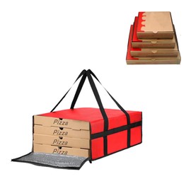 xocome Large Cooler Bag, Pizza Bag, Foldable Insulated Bag, Pizza, Pizza Delivery Bag, Thermal Picnic Bag, for Camping, Picnic, Delivery of Food, Red, red, Modernity