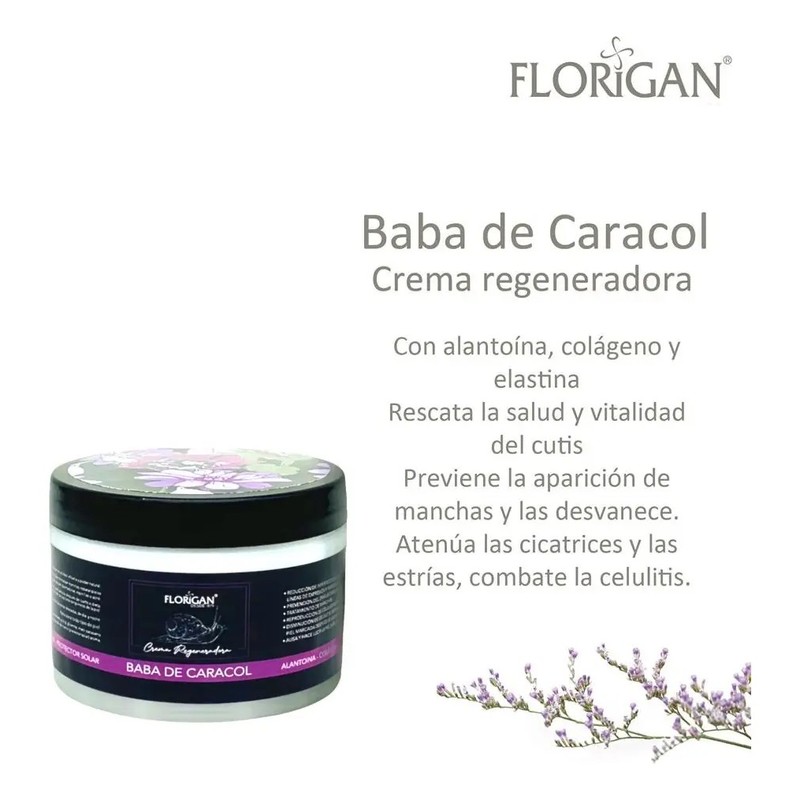 5 Cremas Baba De Caracol Florigan Facial 350 Gramos
