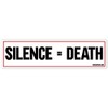 EvolveFISH Silence Equals Death Bumper Sticker - [11'' x 3'']