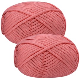 Chunky Yarn for Crochet,Cotton Yarn Thick Wool for Crochet 2x50g Crochet Yarn for Beginners Amigurumi Yarn,Easy Crochet Starter Kit Dark Pink Yarn