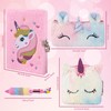 Wisplye Plush Unicorn Notebook Set for Children, A5 Notepads for