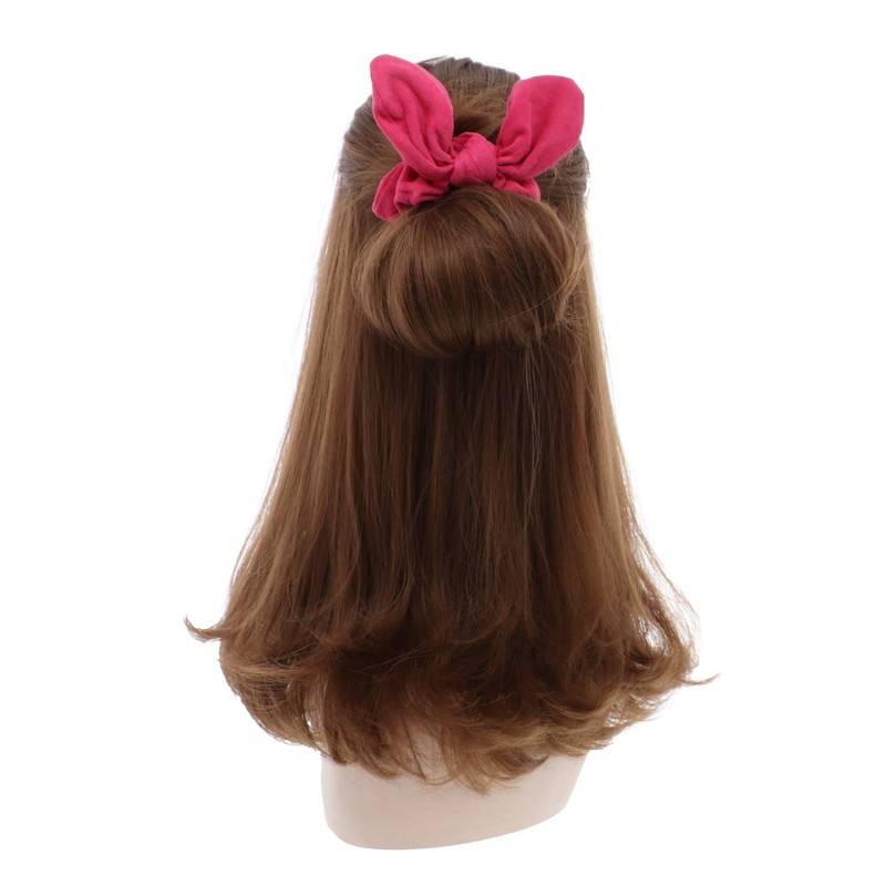 Soft Suede Scrunchie Hair Ties With Rabbit Ears (Berry)