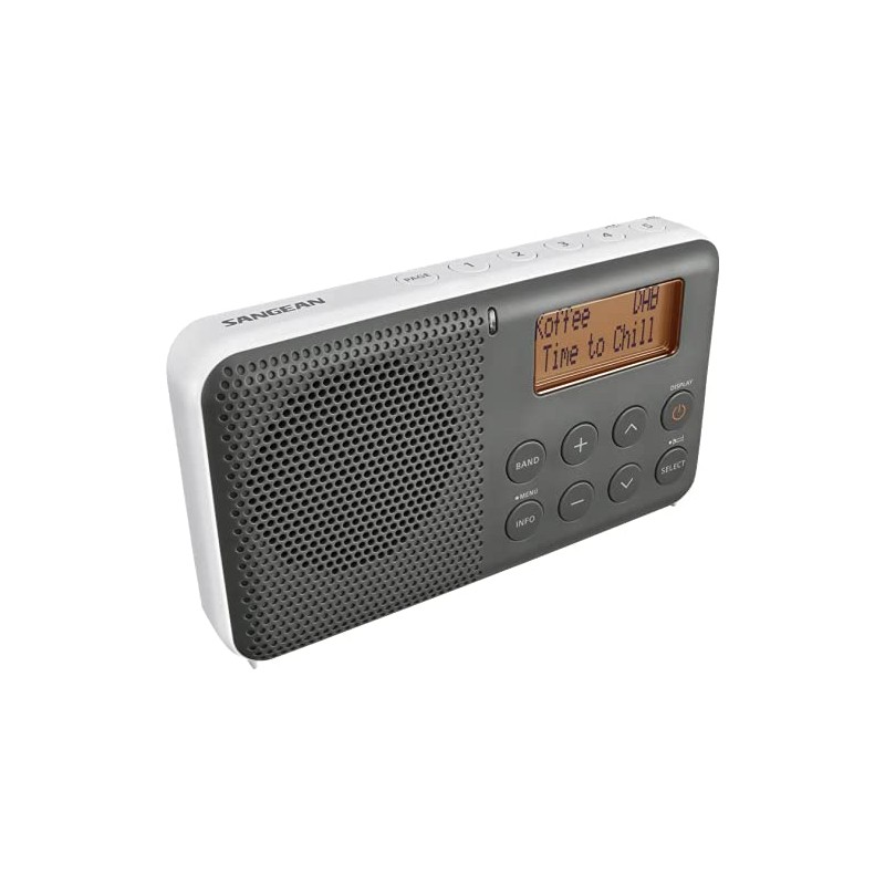 Sangean DPR-64 DAB/FM Compact Radio, White/Grey