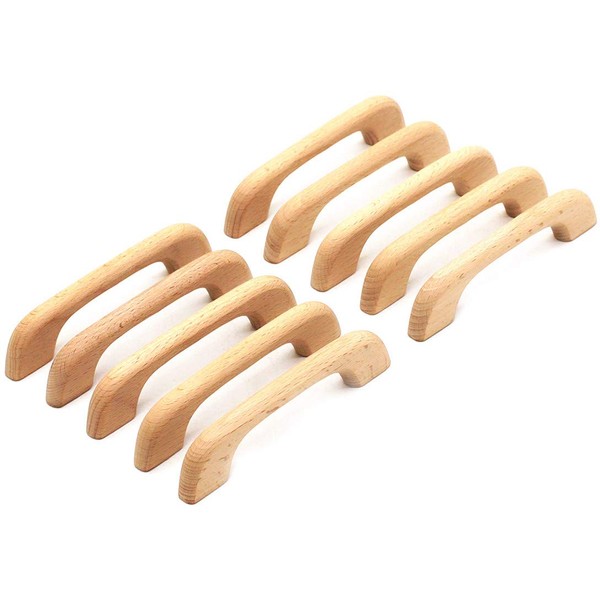 WEICHUAN 10PCS Wood Unfinished Drawer Knobs Pulls Handles - Kitchen