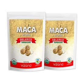 VIZANA NUTRITION | Maca Orgánica Certificada USDA en Polvo 300g por Pack(Pack-2 Bolsas de 150g), Origen: Perú