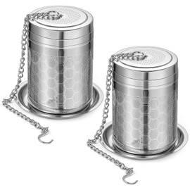 2 Pack Large Tea Strainers for Loose Tea, Tea Infusers for loose Tea Fine Mesh Stainless Tea Strainer Loose Leaf Tea Steeper for Black Tea, Spices and Seasonings