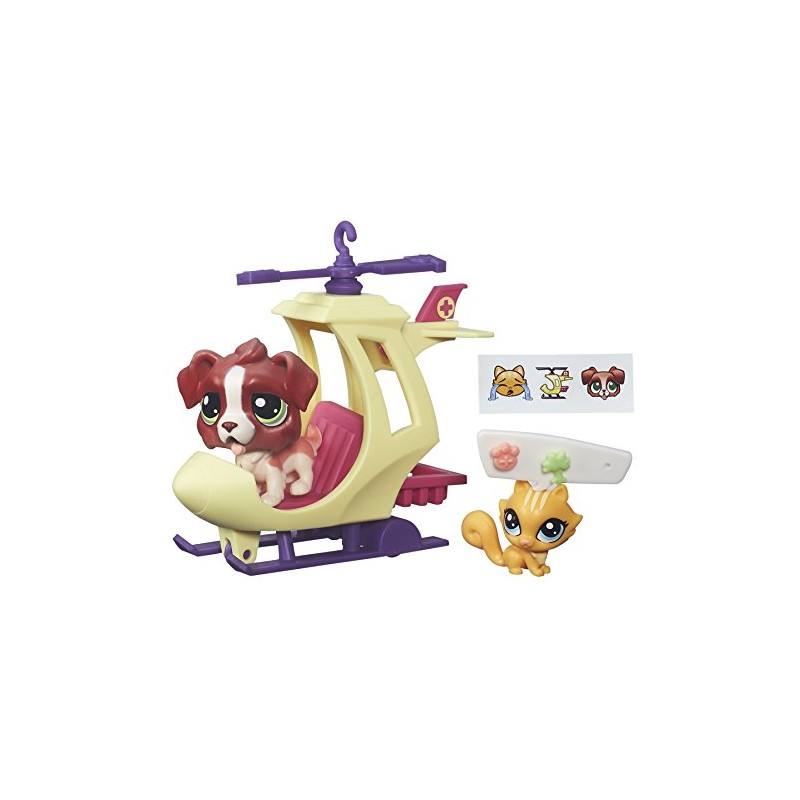 Littlest Pet Shop City Rides St. Bernard and Kitten Helicopter