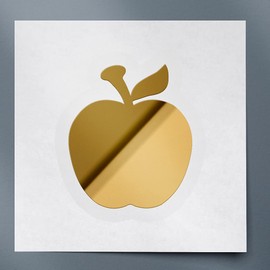 Decal Stickers of Apple (Metallic Gold) (Set of 2) Luxury Weatherproof Vinyl Decal Stickers for Laptop Desktop Smartphone Car Dirt Bike Wall Room Mason Jar Bathtub Door - ANDVER1d12793GO