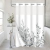 Gibelle No Hook Long Shower Curtain with Snap-in Fabric Liner