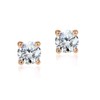 Sterling Silver Cubic Zirconia Solitaire Round Stud Earrings