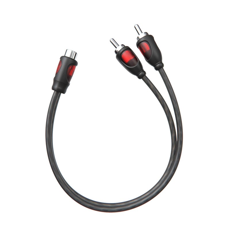Rockrix 1Ft Rca 1 Female To 2 Male Audio Speaker