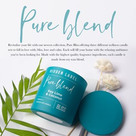 Hidden Label Scented Candles, Key Lime & Coconut Large Candle 14oz 2 Wick, Pure Blend Collection Soy Candles for Home, Gifts for Women