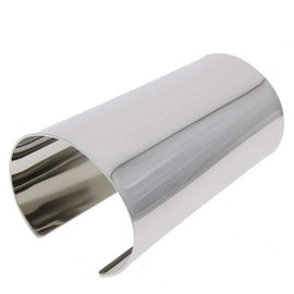 COLORFUL BLING Adjustable Irregular Hollow Out Open Wide Bangle for Women Simple Punk Smooth Chunky Statement Open Bangles Bracelet Wrist Jewelry-silver long