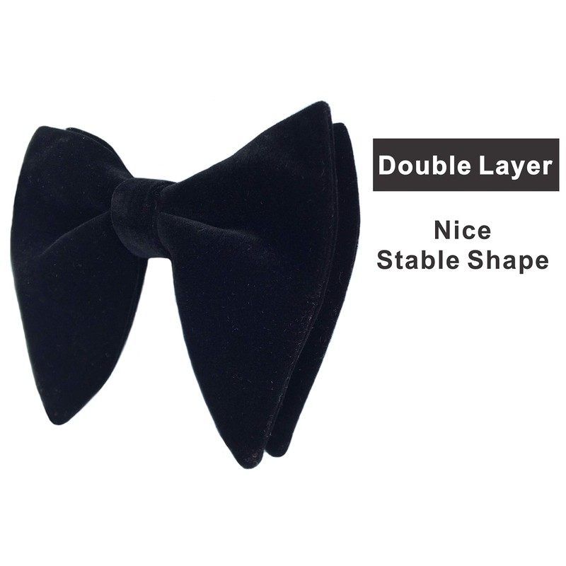 Justar Men's Velvet Bow Ties Pre-Tied Oversized Bowtie Formal Tuxedo