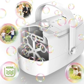 Zerhunt Bubble Blaster - Easter Bubble Machine for Kids, Automatic Outdoor Blower for Backyard & Beach, 18000+ Bubbles/Min, Birthday Gift Springtok - Color: White