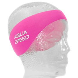 Aqua Speed EARBAND Neoprene Headband | Swimming | Women | Men | Pink | Blue | Swimming | 55 cm | Ear Band | Adjustable Length | Velcro Fastening | Hair Band, Colour: Blue