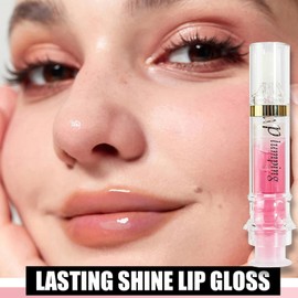 Pink Lip Gloss, Moisturizing Tinted Lip Balm, Long Lasting Jelly Lip Gloss Lip Oil, Non-Sticky Nourishing Liquid Lipstick, Plumping Lip Tint Fresh Texture Lip Glaze Makeup Gift
