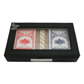Gamekeepers Cottage gifts Wren Playing Cards and 5 Dice in Black PU Case Poker Gift With Free Engraving 404 TL