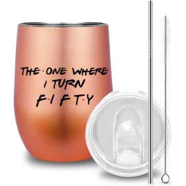 YHRJWN 50th Birthday Gifts for Women and Men Fifty and Fabulous Mug 50th Birthday Gift