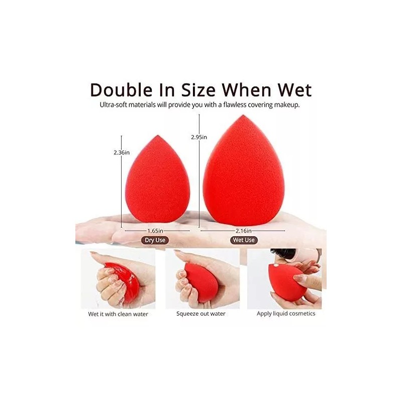 Esponjas Para Maquillaje Reutilizables Libre De Latex 5 Pzas