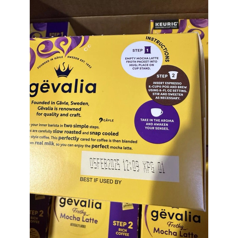 Gevalia Frothy 2-Step Mocha Latte Espresso K-Cup Coffee Pods &
