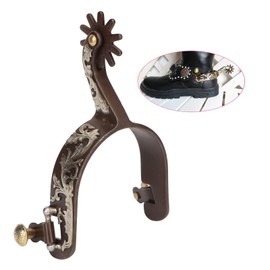 FAUOSWUK 1 par de Espquero de Acero con bajo Contenido de Carbono con Engranaje Espuelas para Botas de Vaquero Espuelas para Botas Espuelas para Hombres Y Mujeres 80 X 80 Mm para Equitación