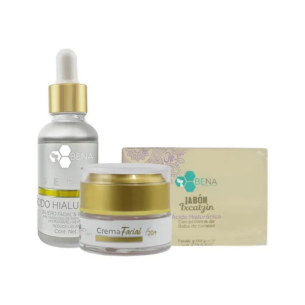 Skincare Kit BENA – Sérum de Ácido Hialurónico + Jabón