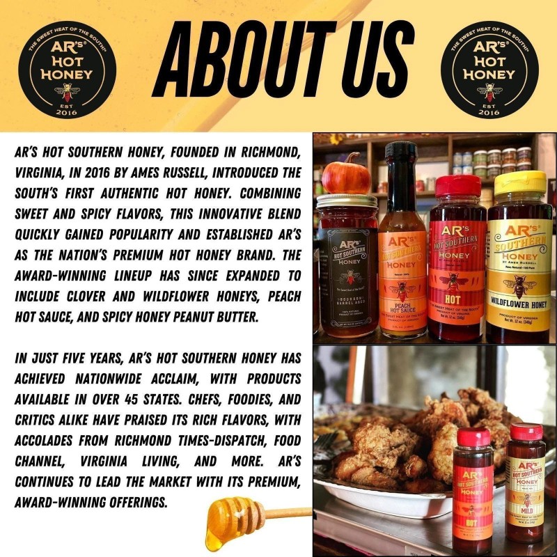 AR's Habanero Hot Southern Honey - 100% Pure, Raw Wildflower,