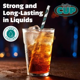 By The Cup Jumbo Wrapped Paper Drinking Straws, 7.75" (Pack of 200)
