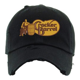 Cracker Barrel Vintage Dad Hat Distressed Cap (Black)