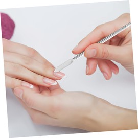 Baluue Glass Nail Art Palette Kit 2 Mixed Palettes Stainless Steel Cuticle Pusher Tool