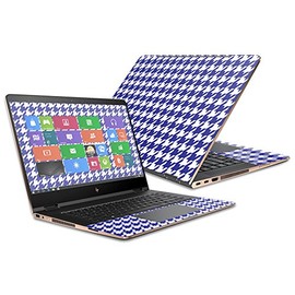 MightySkins Skin Compatible with HP Spectre x360 Convertible 15.6" (2017) – Blue Houndstooth | Protective, Durable, and Unique Vinyl Decal wrap Cover | Easy to Apply, Remove | Made in The USA