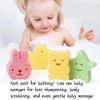 4Pcs Baby Bath Sponges, Soft Safe Animal Shapes Baby Bath