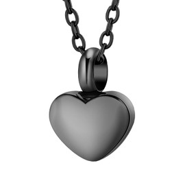 InfuMemo Mini Heart Cremation Urn Necklace for Ashes for Women Men Cremation Locket Jewelry with Keepsake Urn Memorial Ash Jewelry