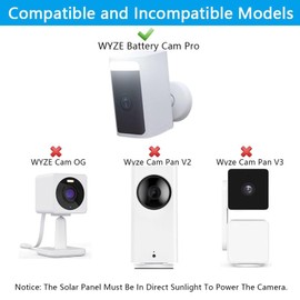 OYOCAM 4 Pack Solar Panel Compatible with WYZE Battery Cam Pro Wireless Outdoor Indoor Smart Security Camera, 5V 4W Waterproof Solar Panel Adjustable Wall Mount 10ft Micro USB Port Charging Cable