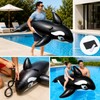 Large Inflatable Whale Ride-On for Pool Fun – Heavy-Duty Handles