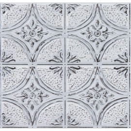 Camden Antique White Faux Tin Peel & Stick Backsplash Tiles