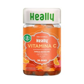 HEALLY | Vitamina C en Gomitas Sin Azúcar | 72 gomitas Con Zinc, Vitamina D, Selenio, y Betaglucano | Origen natural Vegano | Sin Gluten | Sabor Mandarina Y Naranja