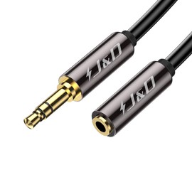 J&D 3.5mm Auxiliary Audio Extension Cable, Gold Plated Copper Shell Heavy Duty 3.5mm 1/8 inch TRS Male to 3.5mm 1/8 inch TRS Female Stereo Audio Adapter Cable, 3 Feet