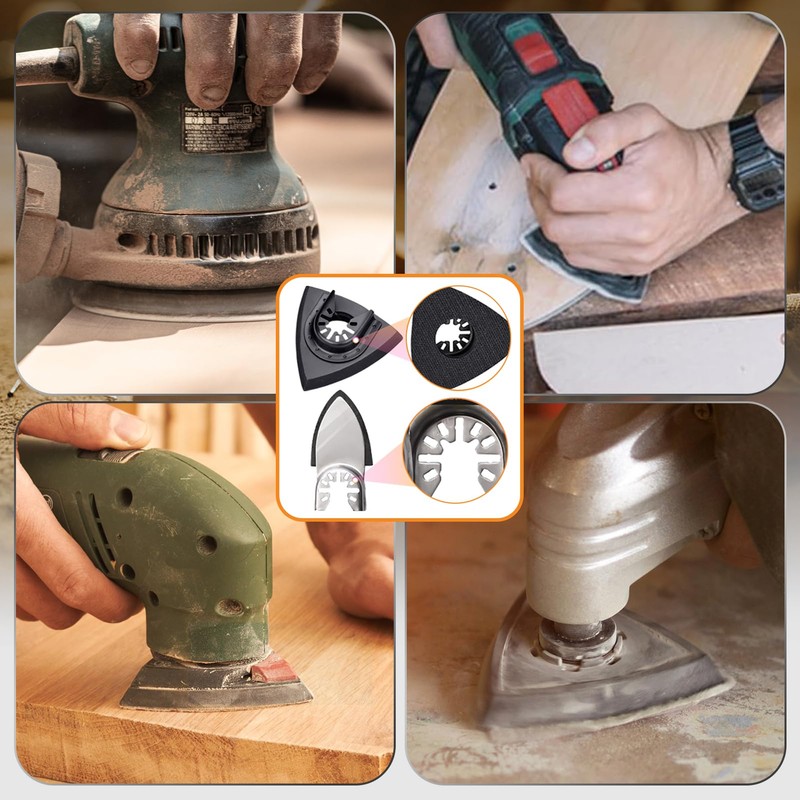 162pcs Oscillating Tool Sanding Pads Kit, 4pcs Triangle Sanding Pads,