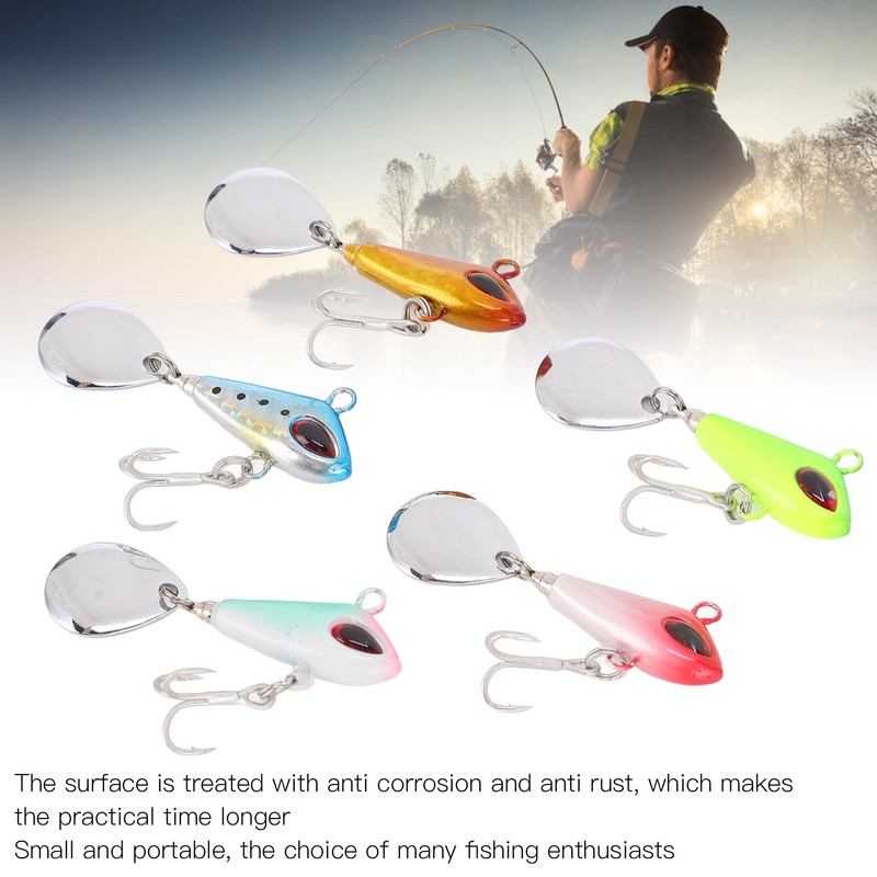 5Pcs 10g Metal Fishing Lures Baits Vib Sequins Fishing Lure