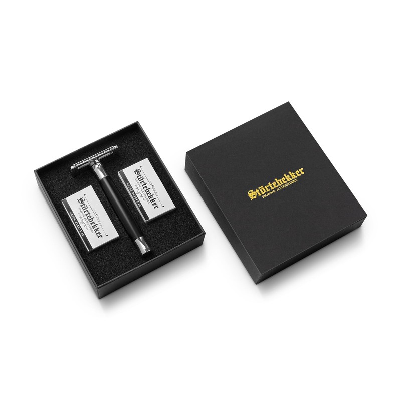 Störtebekker® Solingen Premium Safety Razor in Black – Includes Shaving