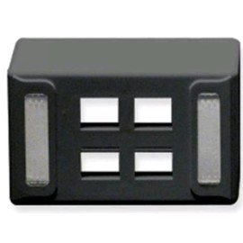 ICC 4-port Universal Furniture Faceplate - 4 x Socket(s) - Black