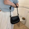 Small PU Leather Shoulder Bag for Women Black Purse Minimalism
