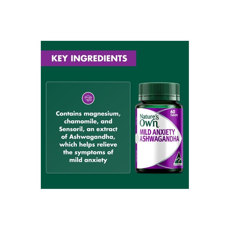 Nature's Own Mild Anxiety Ashwagandha 60 Tablets