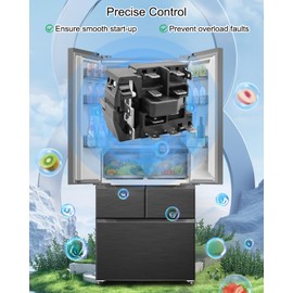 Freezer PTC Start Relay Replace QPS2-C4R7MD3 Fit for Frigidaire PTC Frigidaire FFFU13F2VW FFFU16F2VV FFFU16F2VW FFFU18F2VW, Starter and Overload Protector Kit Replace DRB26R61A 7 5304521534 5304521562