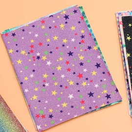 LALAFINA Glitter Leather Fabric A5 Size Mermaid Pattern DIY Material for Bag Shoe Jewelry Random Style