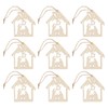 Didiseaon 20pcs Nativity Scenes birth of jesus hanging decor wood