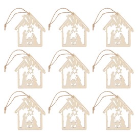 Didiseaon 20pcs Nativity Scenes birth of jesus hanging decor wood nativity scene ornament nativity figurine hanging decor Hanging Pendant Wooden