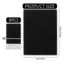 8 x Activated Carbon Filter Mat (10.5 x 11.5 cm), Organic Bin Filter, Activated Carbon Filter for Organic Buckets, Odour Neutralising Filter, Compatible Food Containers, Durable and Effective for